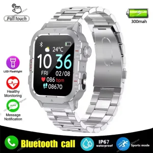 Outdoor Sports Smart Watch LED Flashlight Bluetooth Talking 1.44 inch HD Screen Smart Watch for Men Women Holiday Gifts 2025 New