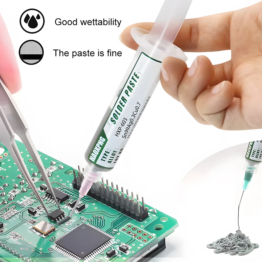 Sn99Ag0.3Cu0.7 Solder paste, flux, lead-free solder paste free cleaning is widely used in all kinds of soldering - Image 2