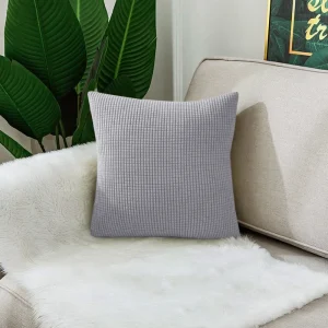 Waterproof Solid Color Jacquard Pillow Cover for Sofa Office Waist Cushion Cover Home Decorative Pillowcase Decoration 45x45