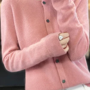 Long Sleeve 100% Merino Wool Sweaters Spring Autumn Women O-Neck Knitwear Tops Clothing Fashion Basic Tops