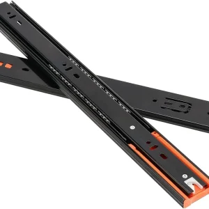 2Pcs Metal Buffer Drawer Slides 12-20 Inch Track Width 45mm Mute Three-Section Rail Sliding Furniture Hardware Fittings