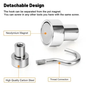 20/1PCS Metal Strong Magnetic Hook Wall-mounted Heavy-duty Magnetic Hook Key Hanger Home Kitchen Bathroom Accessories Magnet