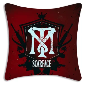 Hot Classic Movie Scarfaces Pillow Covers Cartoon Sofa Decorative Home Double-sided Printing Short Plush Cute Cushion Cover