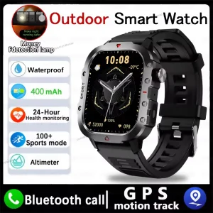 2025 Military GPS Smart Watch Men LED Flashlight Waterproof Outdoor Sport Tracker Bluetooth Call Waterproof Smartwatch Man Women