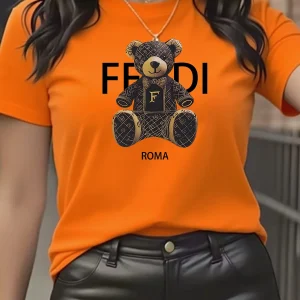 summer Graphic T-Shirt Short Sleeve Crew Neck with Soft Comfortable Spring Women's Light Blue Casual Teddy Bear