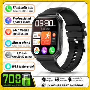 New Bip 6 Pro Smartwatch Women IP68 Waterproof Outdoor Sports Fitness Track Heart Rate GPS Track Bluetooth Call Smartwatches Men