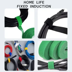 Self Adhesive Plant Nylon Cable Tie Green Adjustable Plants Hook Loop Support Garden Twine Bandage Reusable Fastener Tape Strips