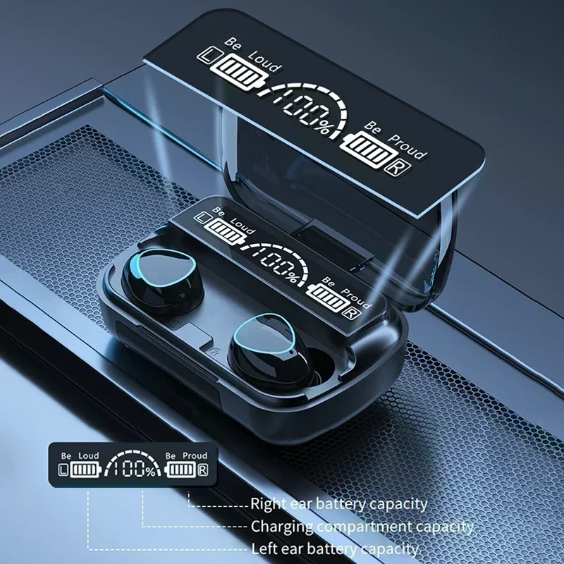 Wireless Bluetooth Headphones Handfree Dispay Bluetooth Earphones HiFi Stereo Music Wireless Earbuds Waterproof Gaming Headset - الصورة 3