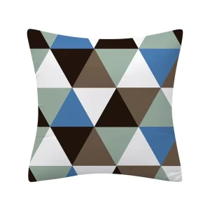 Geometry Cushion Cover 45x45 Polyester Pillowcase Decorative Sofa Cushions Pillowcover Home Decor Black Yellow Blue Pillow Cases