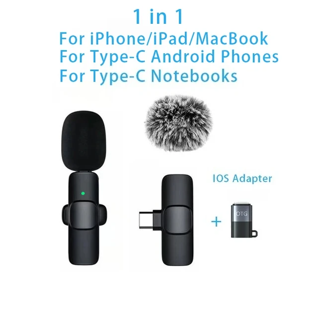 Wireless Lavalier Lapel Microphone for iPhone, iPad, Mini Video Recording Mic for Interview Video Podcast Vlog Noise Reduction - الصورة 11