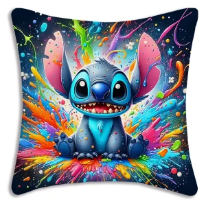 Hot Cartoon Anime S-Stitchs Pillow Covers Cartoon Sofa Decorative Home Double-sided Printing Short Plush Cute Cushion Cover