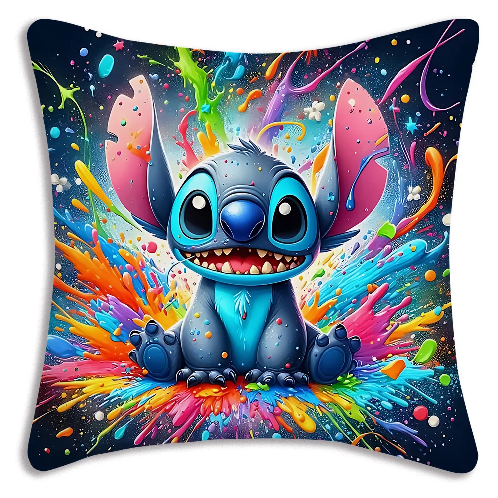 Hot Cartoon Anime S-Stitchs Pillow Covers Cartoon Sofa Decorative Home Double-sided Printing Short Plush Cute Cushion Cover - Image 13