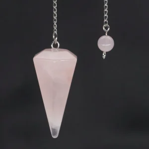 Natural Crystal Pendulums for Divination Dowsing Amethyst Pink Quartz Pendulum Reiki Healing Gem Stone Pendant Pendulos