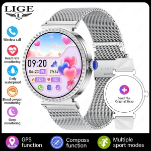 LIGE 1,27inch Smart Watch For Women Health Sport Lady Watch Luxury Heart Rate Sleep Monitor Waterproof Bluetooth Call Smartwatch