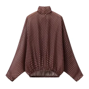 KONDALA Vintage Polka Dot Women Sets Chiffon Bow Tie Loose Blouses Loose Long Skirts Fashion 2026 Spring Summer Holiday Suits