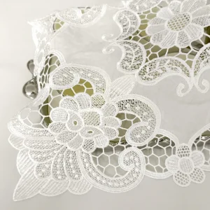 Beautiful Floral Table Cloth White Lace Embroidery Flower 30/40cm Square Table Mat Home Decoration