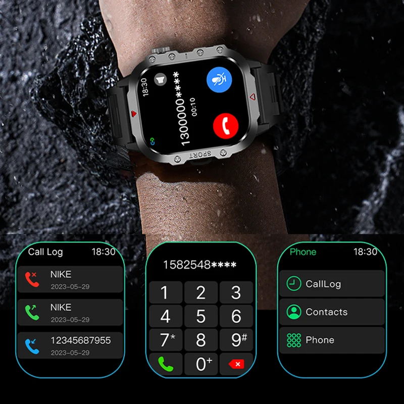 Bluetooth Call Smartwatch Electronics Military Smart Watch Digital Fitness Clock Watches Gift for Man Woman iOS Android 2025 New - الصورة 3