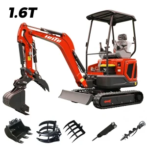 Mini excavator mini digger 1 ton excavator fast delivery digger CE/Euro 5 Kubota engine excavator 1.6 ton home digger customized