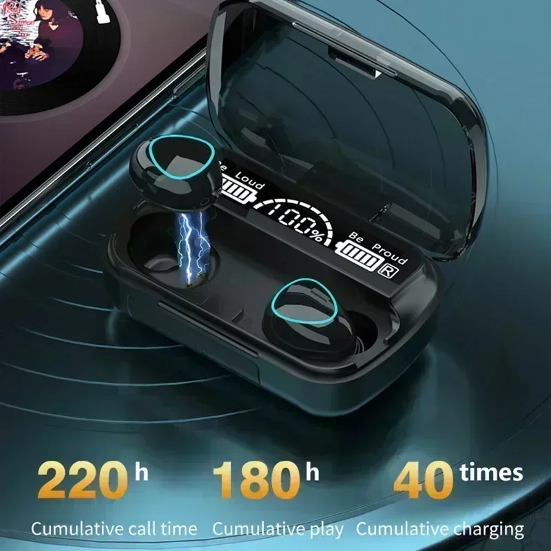 Wireless Bluetooth Headphones Handfree Dispay Bluetooth Earphones HiFi Stereo Music Wireless Earbuds Waterproof Gaming Headset - الصورة 6