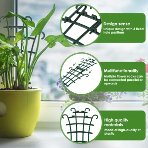 12Pcs Garden Growing Plant Climbing Trellis Potted Vegetable Trellis Reusable Vegetable Support Stake Decorative Plant Pot Cages