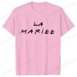Team De La Mariée T-shirt French Evjf Futur Bride Tees Friends Single Farewell Bachelorette Party Tees Shirt for Women Clothing