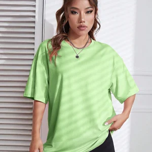 100% Cotton Solid Color Summer Womens T Shirt Street Hip Hop T-Shirts Loose Casual Short Sleeve Comfortable Fashion Tee Tops
