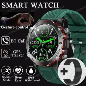 New Outdoor Military Dual-Band GPS Military Smart Watch 5ATM Waterproof Heart Rate Sleep Monitor Bluetooth Calls Smart Watch Men