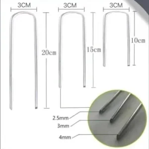 Garden Peg Silver Metal U-Shape Garden Staple Garden Ground Nail Film Fixed Pegs Gardening Fixing Tools Film Peg Landscape Spike