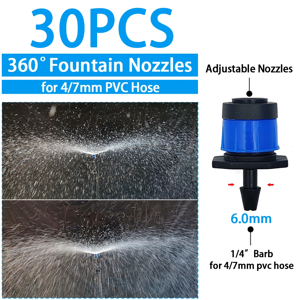 WUJIE Greenhouse Watering Sprinkler Dripper Drip Irrigation Garden Adjustable Mist Emitters Stake Micro Spray Rotating Nozzle - Image 19
