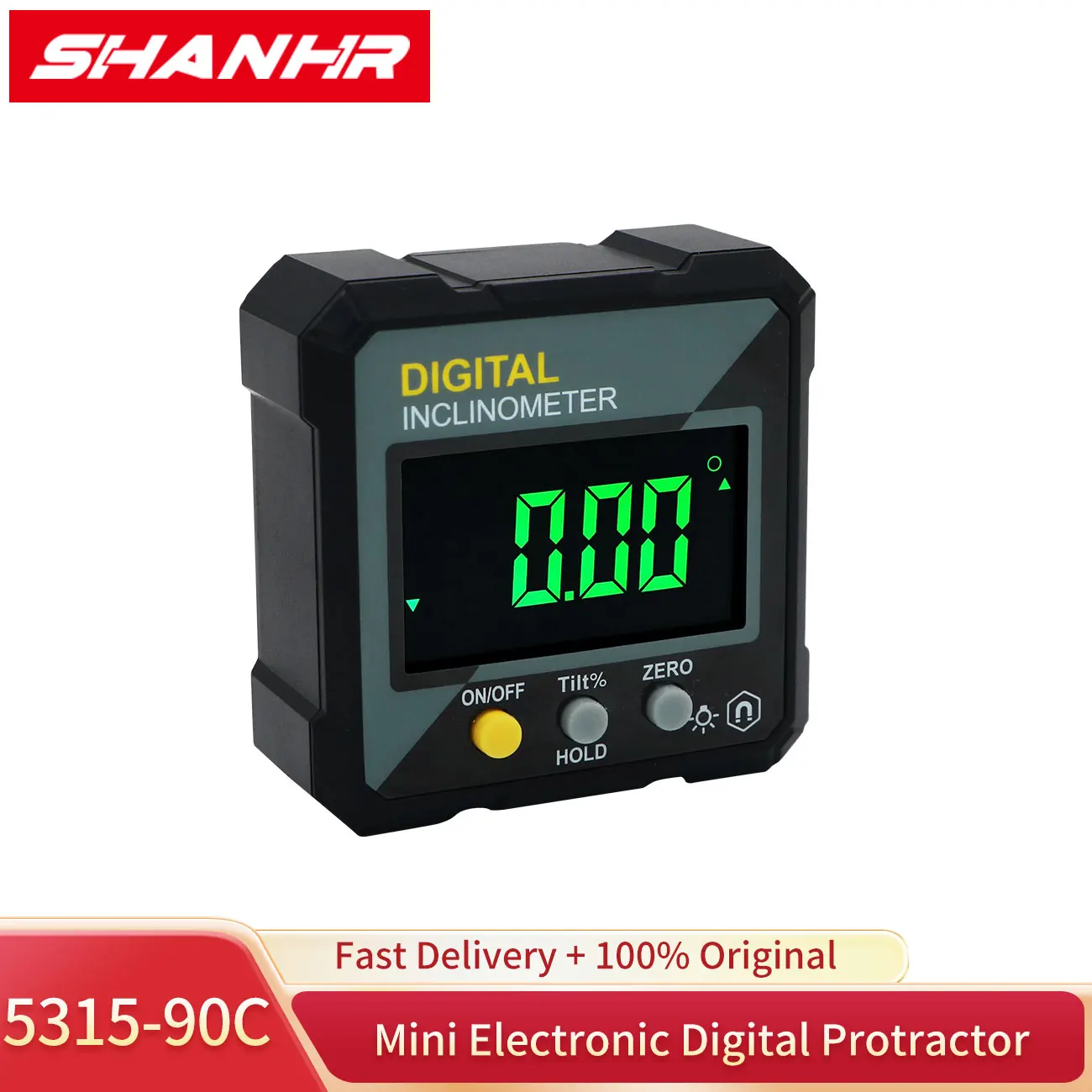 SHANHR New Angle Protractor 360 Degree Mini Electronic Digital Protractor Inclinometer Angle Finder Gauge Measurement Box