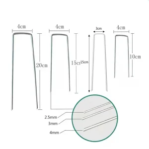 Garden Peg Silver Metal U-Shape Garden Staple Garden Ground Nail Film Fixed Pegs Gardening Fixing Tools Film Peg Landscape Spike