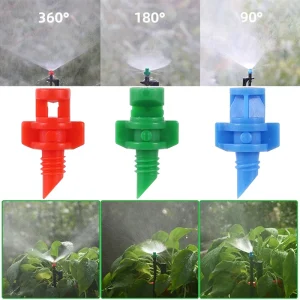 100Pcs 90°180°360° Male Thread Refraction Micro Nozzles Garden Greenhouse Drip Irrigation Sprinkler Atomized Sprayer Watering