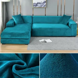 Velvet Sofa Cover Thick Elastic 1/2/3/4 Seater Sofa Cover for Living Room Velvet Plush L Shaped Corner Sofa Cover