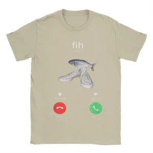 Fih Meme Fish Calling Shirt Misspelled Fih Is Calling Women Crew Neck Pure Short Sleeve Tee Harajuku Sleeve Aesthetic Clothes