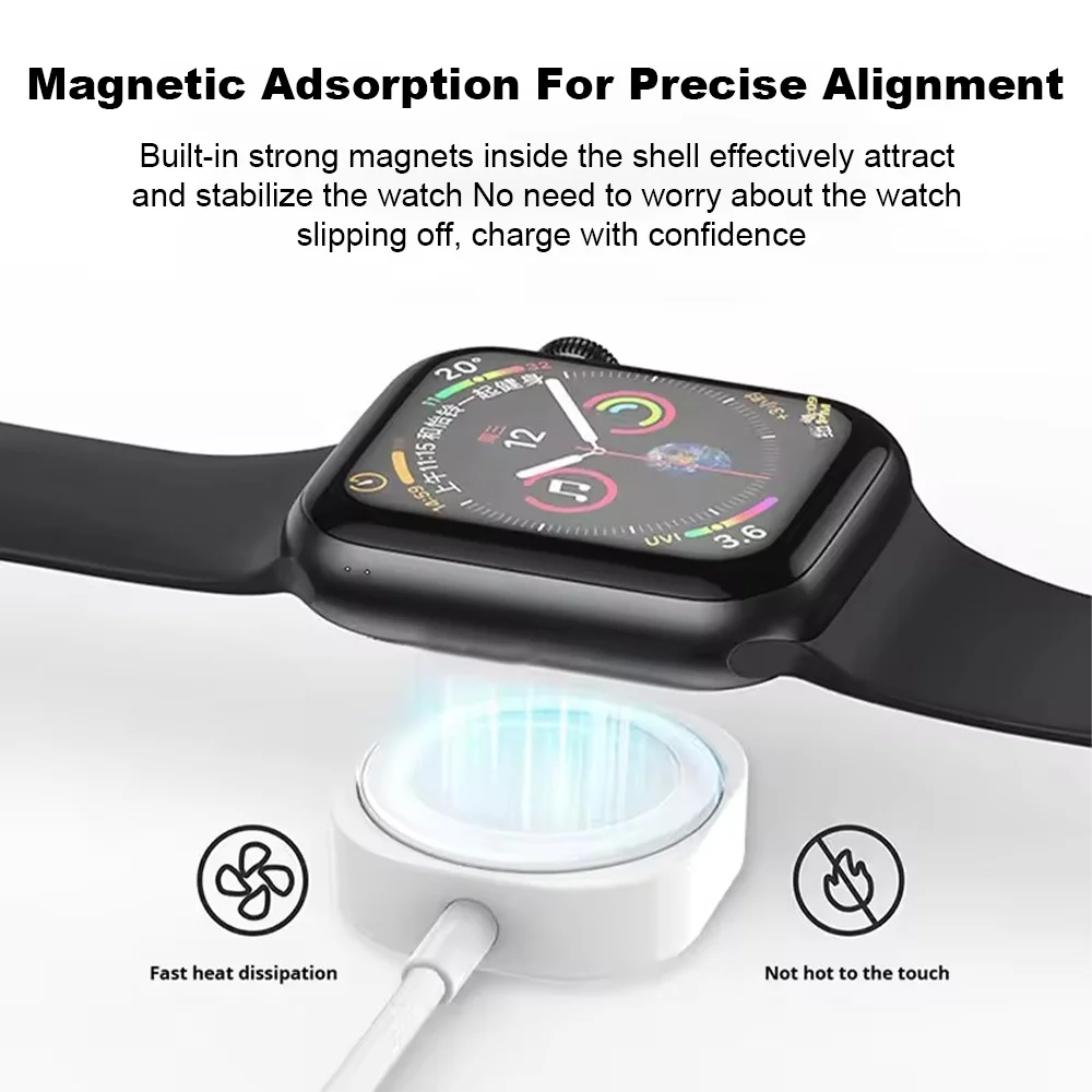 New Magnetic Wireless USB A Fast Charger Type C Charging Cable For Apple Watch Series 10 9 8 7 6 5 4 3 2 1 Ultra Edition iWatch - الصورة 3