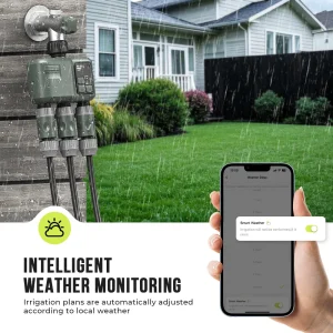 2025 Tuya Wifi+RF433 smart Garden Sprinkler Water Timer by 3 Way Rain Delay Filter Programmable Automatic Irrigation Controller