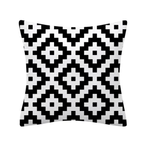 Geometry Cushion Cover 45x45 Polyester Pillowcase Decorative Sofa Cushions Pillowcover Home Decor Black Yellow Blue Pillow Cases