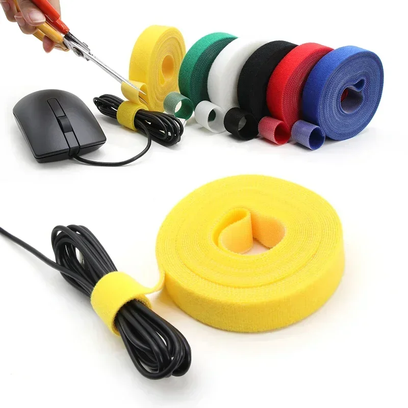 5m/roll Cable Ties Reusable Loop Bundle Self Adhesive Fastener Clip Wire Holder Management DIY Accessories Nylon Strap Organizer - الصورة 6