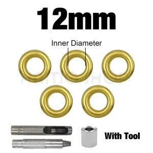 100set Gold Color Metal Eyelet Grommets With Eyelet Punch Die Tool Set For Leathercraft DIY Clothing Shoes Belt Bag Accessories