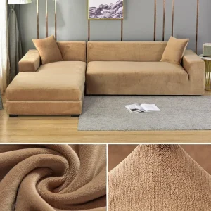 Velvet Sofa Cover Thick Elastic 1/2/3/4 Seater Sofa Cover for Living Room Velvet Plush L Shaped Corner Sofa Cover