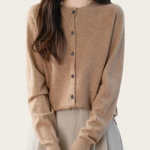 Classic Merino Wool Woman Sweater Basic Female Autumn Winter Knitted Cardigan Elegant Ladies Cashmere Long Sleeve Clothing Tops