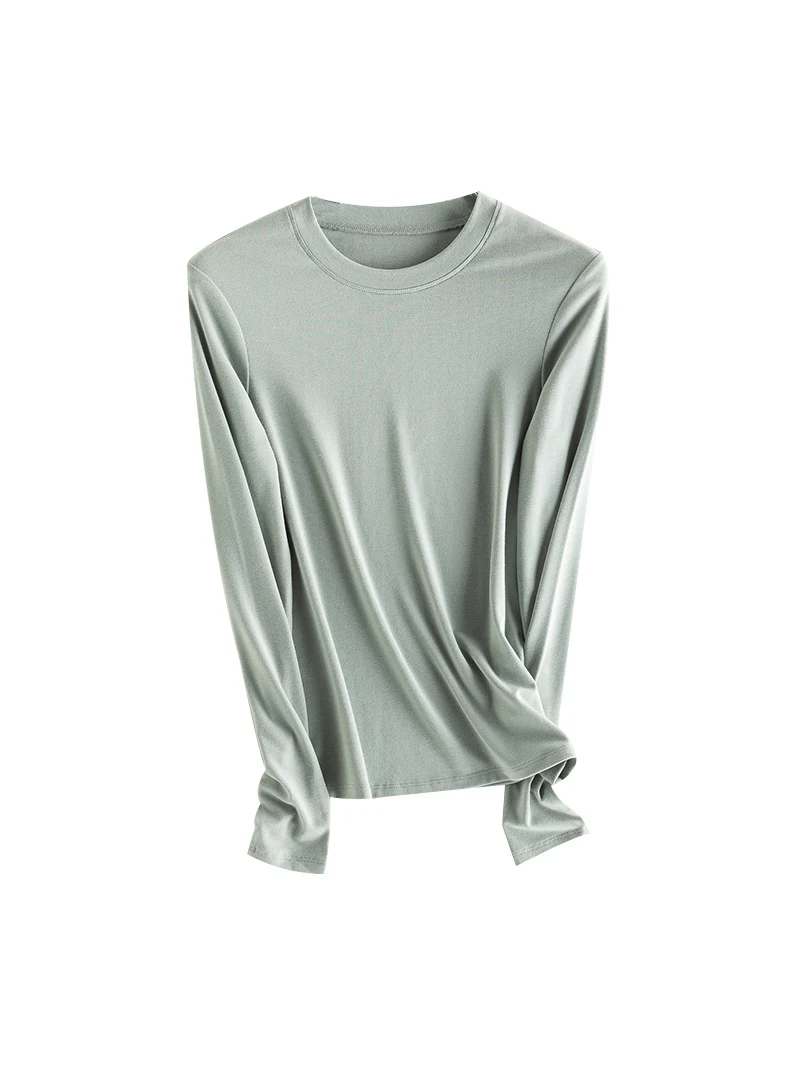 SuyaDream, Women Bottoming T Shirt, 28%Wool 37%Cotton, Long Sleeves, Solid Basic Thermal Shirt, 2025 Autumn Winter Top - Image 8