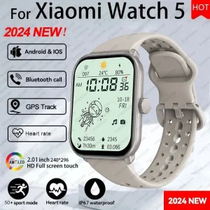 2026 New Global Version Watch 5 Men Women HD AMOLED Screen Heart Rate Bluetooth Call GPS Track Waterproof Sports Smart Watch