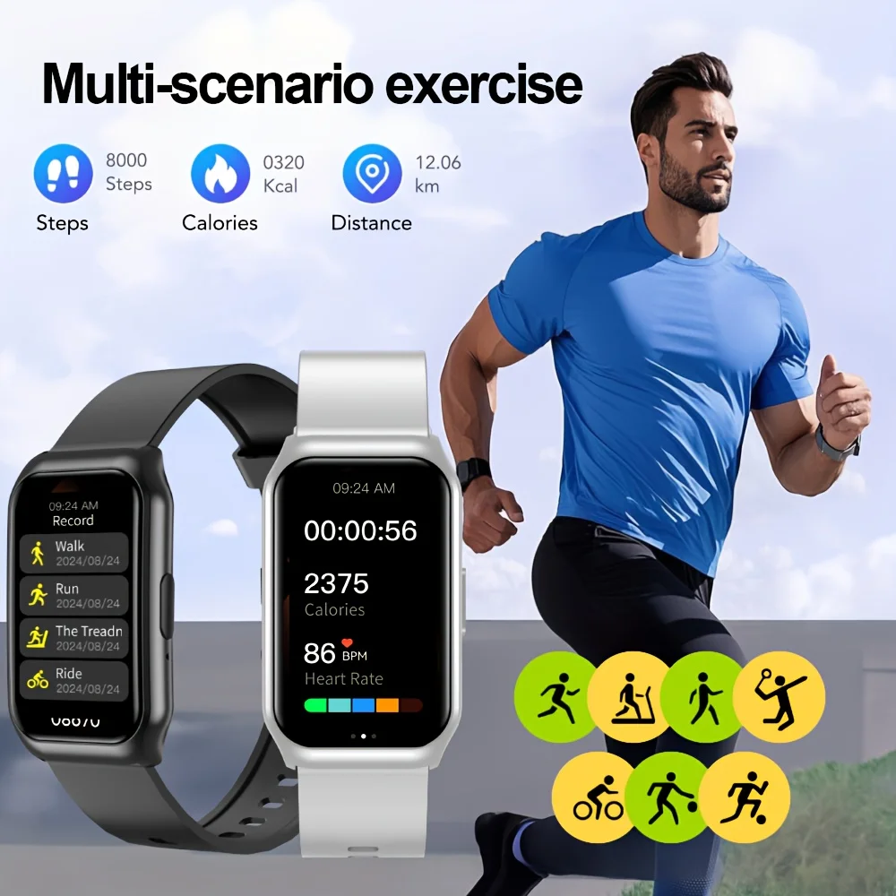 LAXASFIT Smart Watch Women Men Bluetooth Connection Cell Phone Music Fitness Sports Bracelet Sleep Monitor Smartwatch Women - الصورة 4