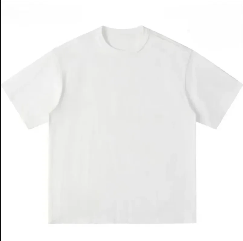 300g Thick Combed Cotton Round Neck T-shirt, Solid Color Loose Fit Simple and Casual Basic Style Suitable for Both Men and Women - Image 2
