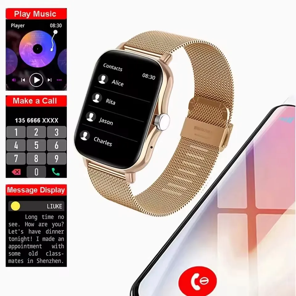 2025 Smart Watch 2.01‘’ Full Touch Amoled BT Call Sport Waterproof Watches Heart Rate Blood Pressure SmartWatch for Men Women - الصورة 5