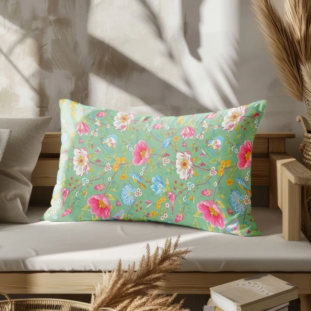 Home Decor Colorful Floral Pattern Pillow Covers Suitable For Sofa Bedroom Car Pillow Cover Cushion Rectangular Back Cushion - Image 7