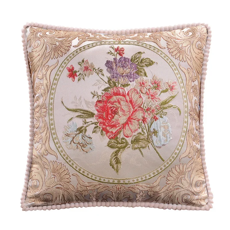 Jacquard Floral Decorative Cushion Cover 48x48cm Sofa Home Bedroom Decor Classic Throw Pillowcase Chair Waist Covers - Image 8