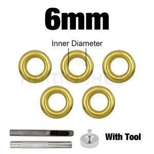 100set Gold Color Metal Eyelet Grommets With Eyelet Punch Die Tool Set For Leathercraft DIY Clothing Shoes Belt Bag Accessories