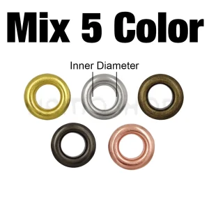 100 Sets 4mm Metal Eyelet Grommet With Washer Round Eye Rings For Leathercraft Repair Shoes Bag Clothing Belt Hat Accessories